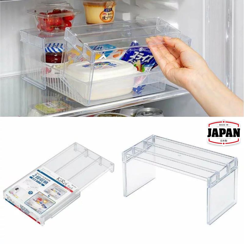 闊型冰箱分層收納架 | 2個裝 | 日本製 | Inomata | I-0388X2