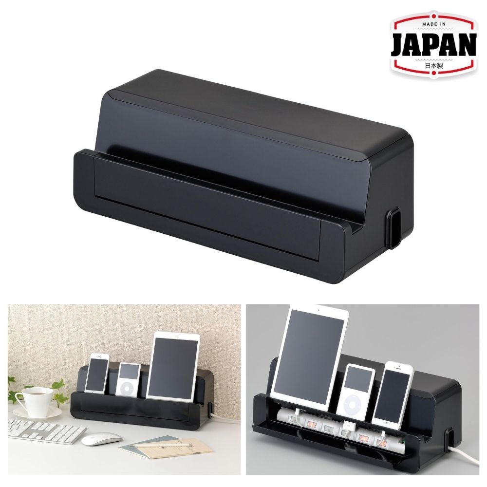 多功能桌面電掣收納盒 | 黑色 | 日本製 | INOMATA | I-4837BK