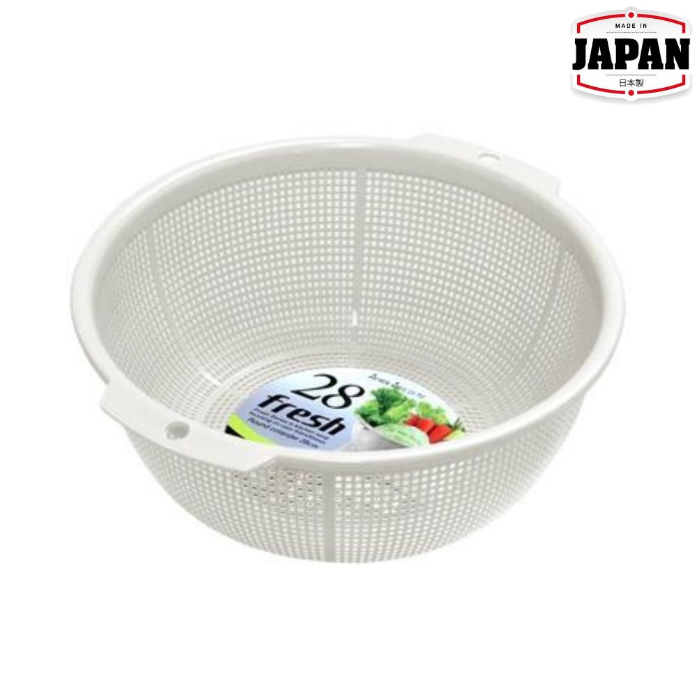 筲箕/瀝水篩 | 內徑28厘米 | 白色 | SANADA | 日本製 | SA-D507W